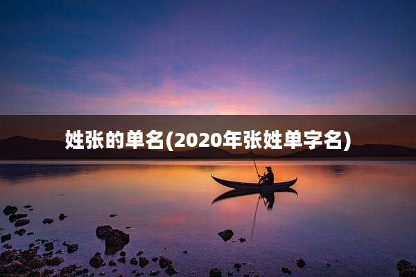 姓张的单名(2020年张姓单字名)