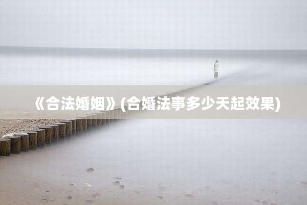《合法婚姻》(合婚法事多少天起效果)