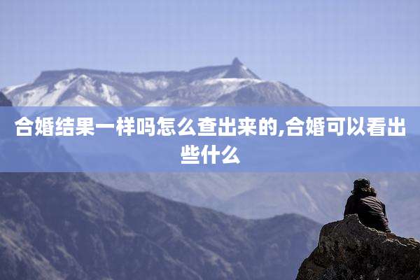 合婚结果一样吗怎么查出来的,合婚可以看出些什么