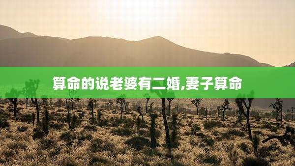 算命的说老婆有二婚,妻子算命