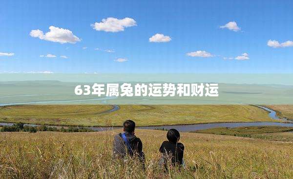 63年属兔的运势和财运