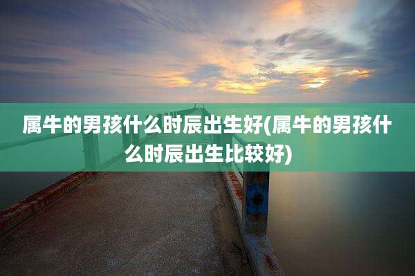属牛的男孩什么时辰出生好(属牛的男孩什么时辰出生比较好)