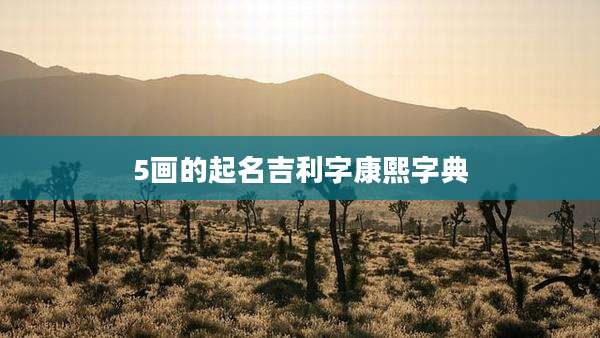 5画的起名吉利字康熙字典