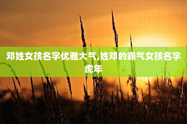 邓姓女孩名字优雅大气,姓邓的霸气女孩名字虎年