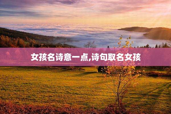 女孩名诗意一点,诗句取名女孩