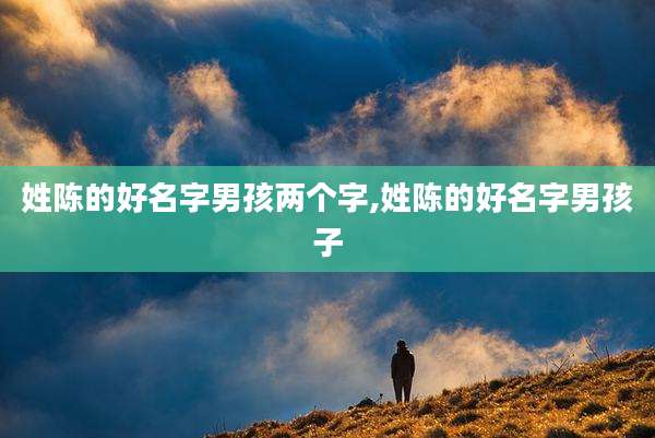姓陈的好名字男孩两个字,姓陈的好名字男孩子