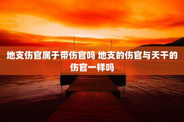 地支伤官属于带伤官吗 地支的伤官与天干的伤官一样吗