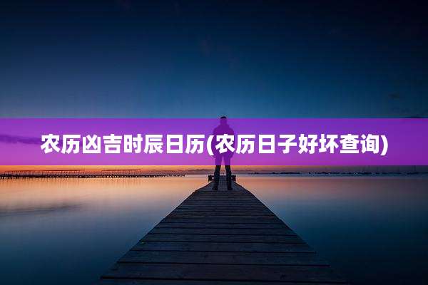 农历凶吉时辰日历(农历日子好坏查询)