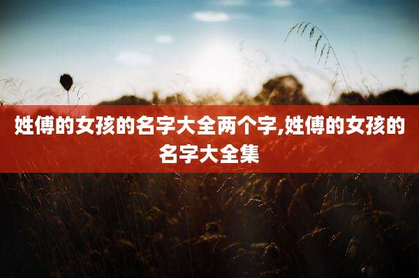 姓傅的女孩的名字大全两个字,姓傅的女孩的名字大全集