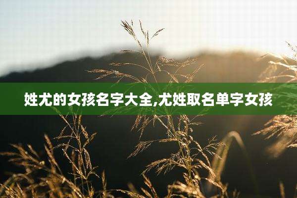 姓尤的女孩名字大全,尤姓取名单字女孩