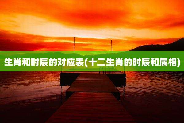 生肖和时辰的对应表(十二生肖的时辰和属相)