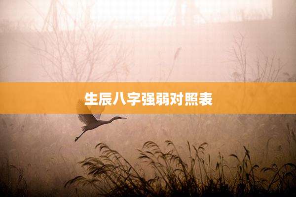 生辰八字强弱对照表