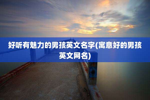 好听有魅力的男孩英文名字(寓意好的男孩英文网名)