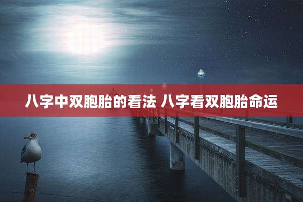 八字中双胞胎的看法 八字看双胞胎命运