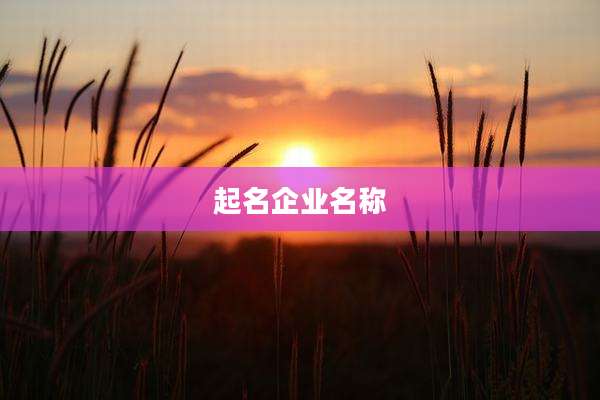 起名企业名称