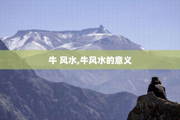 牛 风水,牛风水的意义