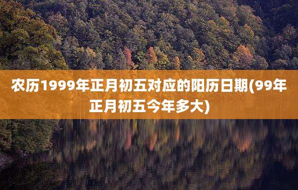 农历1999年正月初五对应的阳历日期(99年正月初五今年多大)