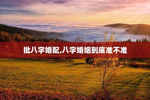 批八字婚配,八字婚姻到底准不准