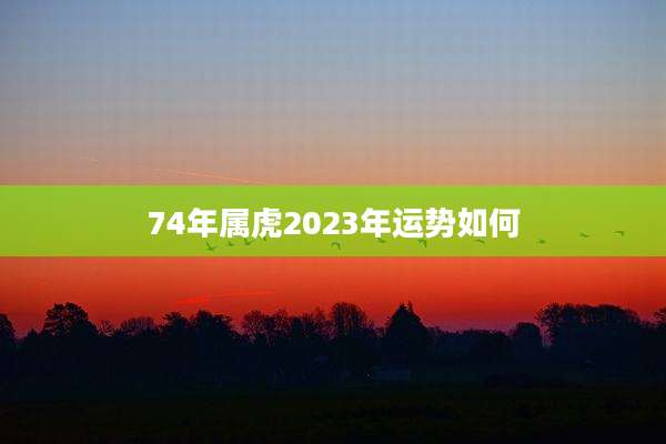 74年属虎2023年运势如何
