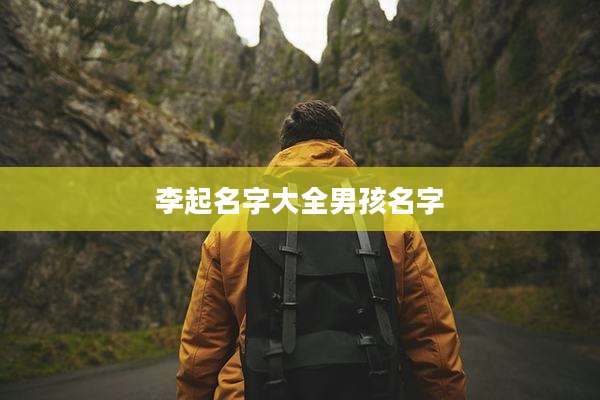 李起名字大全男孩名字