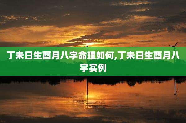 丁未日生酉月八字命理如何,丁未日生酉月八字实例