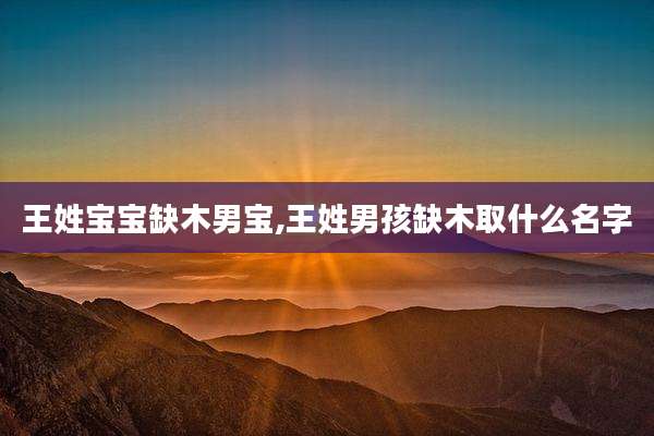王姓宝宝缺木男宝,王姓男孩缺木取什么名字
