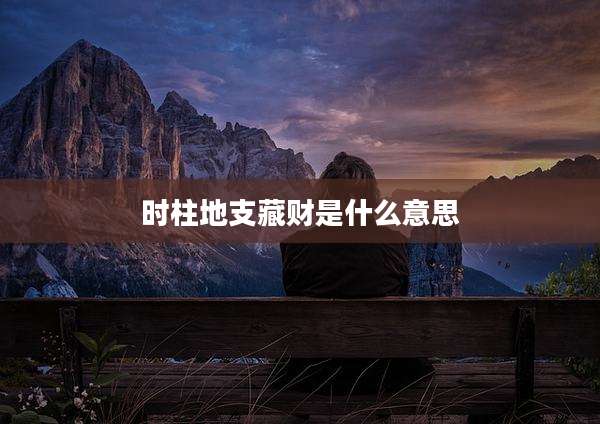 时柱地支藏财是什么意思