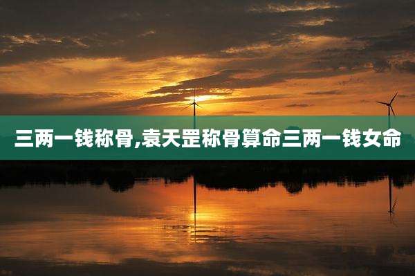 三两一钱称骨,袁天罡称骨算命三两一钱女命