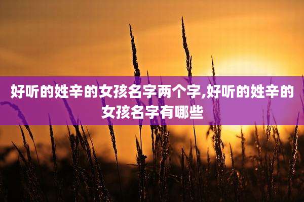 好听的姓辛的女孩名字两个字,好听的姓辛的女孩名字有哪些
