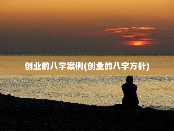 创业的八字案例(创业的八字方针)