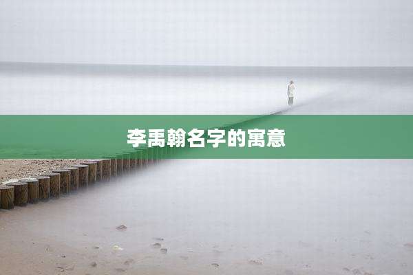 李禹翰名字的寓意
