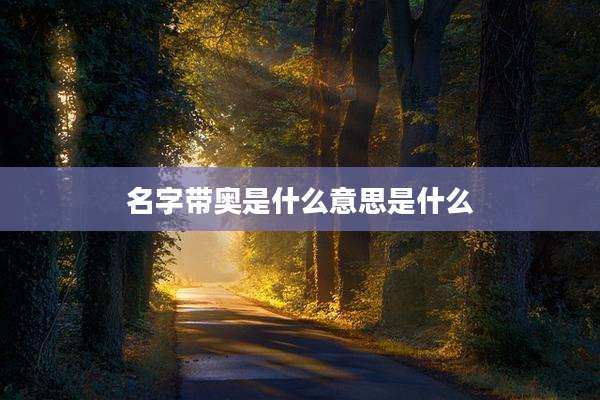 名字带奥是什么意思是什么