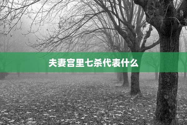 夫妻宫里七杀代表什么