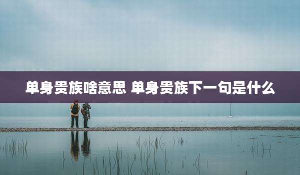 单身贵族啥意思 单身贵族下一句是什么