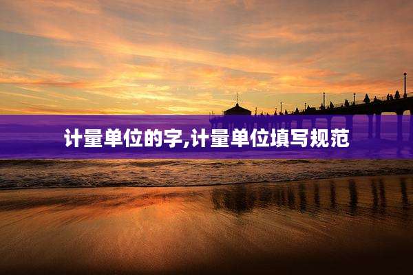 计量单位的字,计量单位填写规范