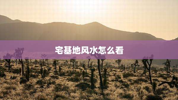 宅基地风水怎么看
