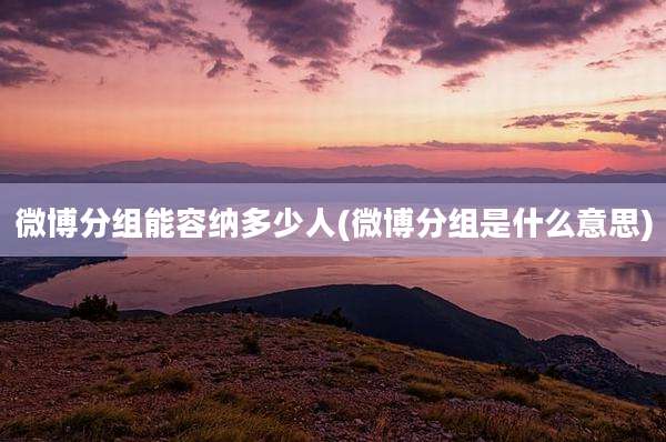 微博分组能容纳多少人(微博分组是什么意思)