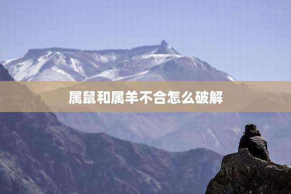 属鼠和属羊不合怎么破解