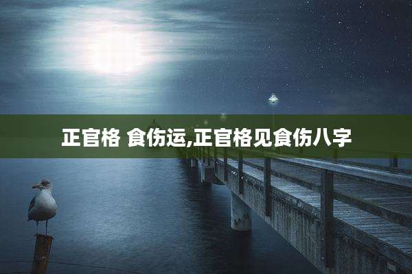 正官格 食伤运,正官格见食伤八字