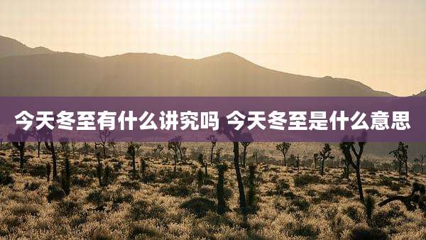 今天冬至有什么讲究吗 今天冬至是什么意思