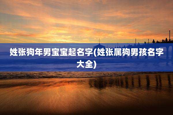 姓张狗年男宝宝起名字(姓张属狗男孩名字大全)