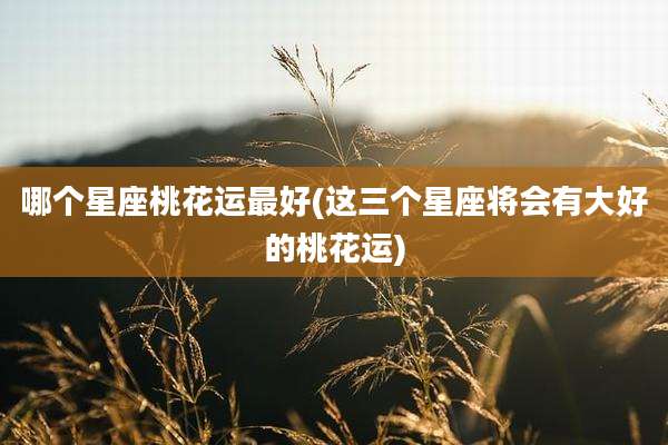 哪个星座桃花运最好(这三个星座将会有大好的桃花运)