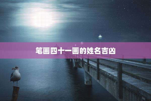 笔画四十一画的姓名吉凶