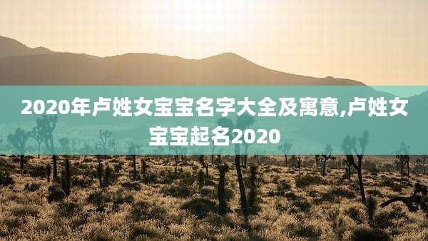 2020年卢姓女宝宝名字大全及寓意,卢姓女宝宝起名2020
