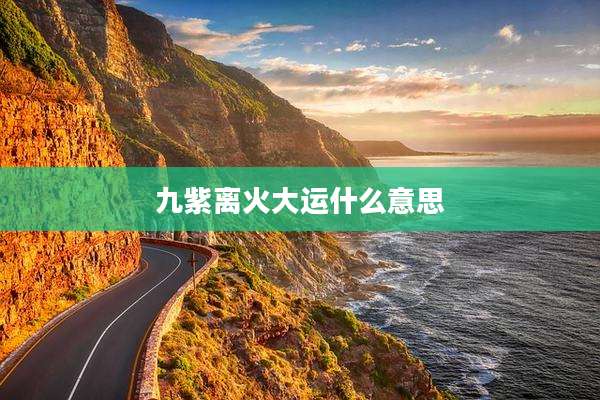 九紫离火大运什么意思