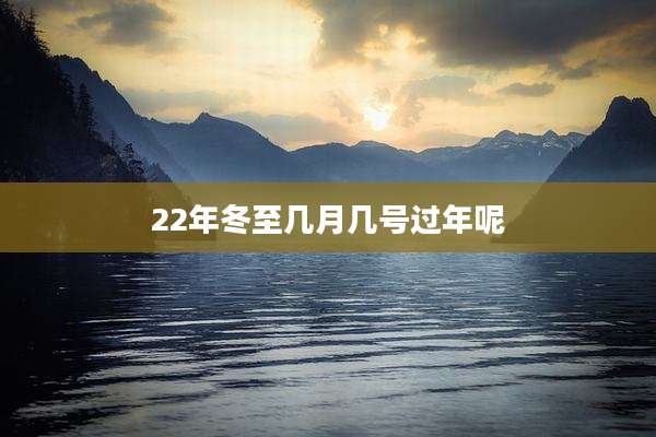 22年冬至几月几号过年呢