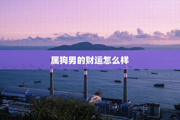 属狗男的财运怎么样