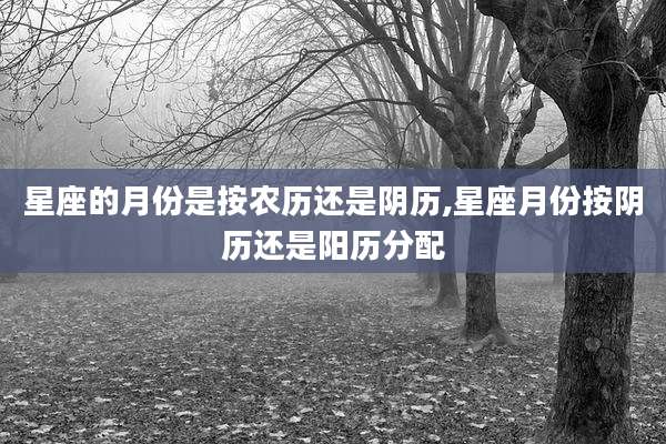 星座的月份是按农历还是阴历,星座月份按阴历还是阳历分配