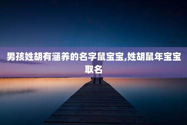 男孩姓胡有涵养的名字鼠宝宝,姓胡鼠年宝宝取名