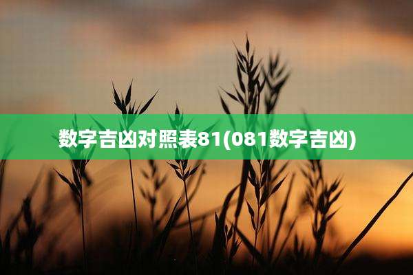 数字吉凶对照表81(081数字吉凶)